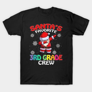 Santas Favorite 3Rd Grade Crew Teachers Christmas T-Shirt